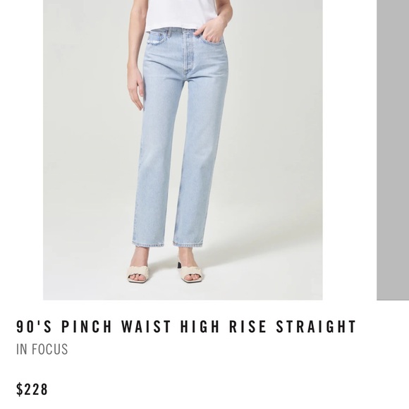 NWT AGOLDE 90's Pinch Waist High Rise Straight Jeans in Focus - Picture 3 of 6